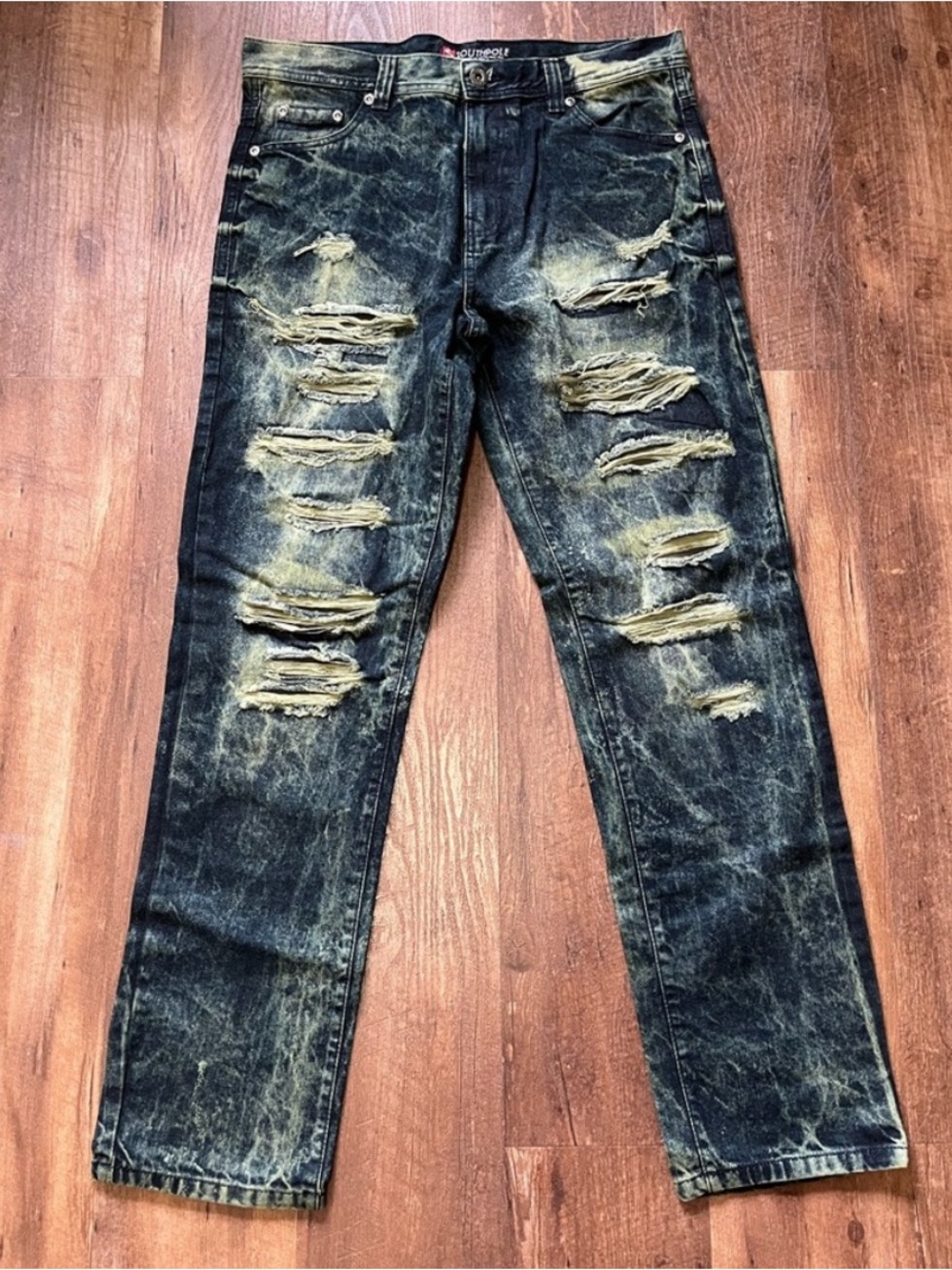 Southpole distressed acid wash denim jeans men’s size 34 x 32 RN82628